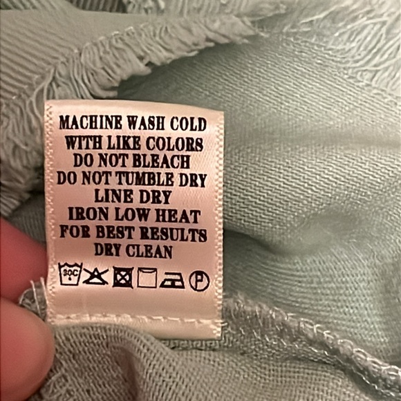 Very J Colorblock Sage Frayed Denim Button Mini Skirt Casual Womens Large - Picture 13 of 15